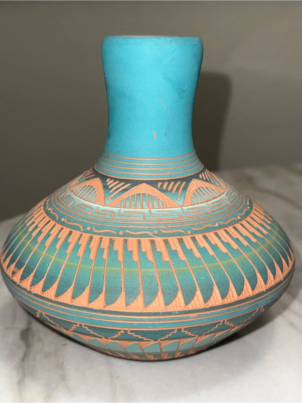Hilda whitegoat Navajo etched hand crafted authentic southwestern art
